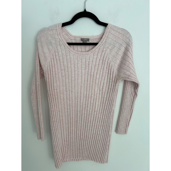 J. Jill Sweaters - J. Jill Pink Marled Ribbed Knit Scoop Neck Raglan 3/4 Sleeve comfy Sweater Large